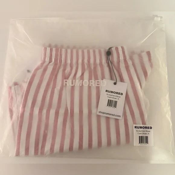 Rumored High Waist Striped Shorts in Pink and White - Picture 3 of 3